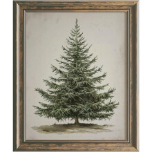Vintage-Weihnachtsbaum-Druck, ungerahmt, 8x10 oder 11x14 Zoll