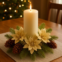 Guirlanda de Natal Antqov com Anéis de Velas, Guirlanda de Natal Pequena