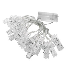 20 LED-Lichterkette mit Fotoclips, 3 m, warmweiß