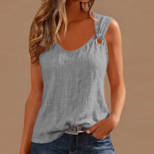 Top halter calado para mujer, primavera-verano – Blusa sin mangas ajustada, elástica y transpirable para ocasiones informales, urbanas y fiestas