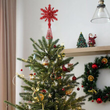 Étoile de Noël 3D scintillante et ajourée - Figurine étoile rayonnante pour décorer le sommet du sapin pendant les fêtes