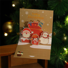 3D Christmas Greeting Card, Christmas Cards with Envelopes Santa Snowman Tree Xmas Gift of Cards for Familes Friends Chrstmas Stocking Stuffer