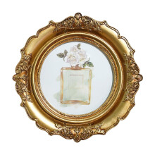 Round Gold Resin Photo Frame 18 cm – Vintage Wall or
