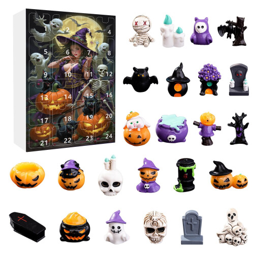 Ημερολόγιο Αντίστροφης Μέτρησης για το Halloween2025Σετ τυφλών έκπληξης με παιχνίδια