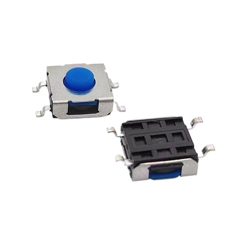 30Pcs 6.2 X 6.2Mm H=3.1/3.5/4.3/5.0Mm Momentary Tactile Tact Switch Silicone Gel Push Button Blue Rubber Head Key Switch 9402001153463