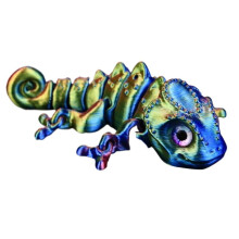 Figurină cameleon imprimată 3D cu articulații și ochi mobili, 1