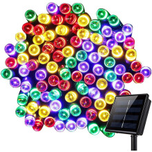 Guirlande lumineuse de Noël, 7 m, 50 LED solaires, étanche, pour décorations extérieures (jardins, mariages, Noël)