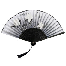 Evantai pliabil din mătase de bambus pentru femei – Stil vintage chinezesc/japonez, ameliorează bufeurile de căldură, festival, dans și cadou