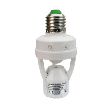Adaptateur de douille HIBIBUD avec détecteur de mouvement pour ampoules E26/E27 – Usage intérieur/extérieur, compatible avec les luminaires