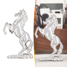 Statue de cheval du Nouvel An chinois 2026 – Figurine de cheval du zodiaque, ornement Feng Shui en résine noire et blanche pour la richesse et la