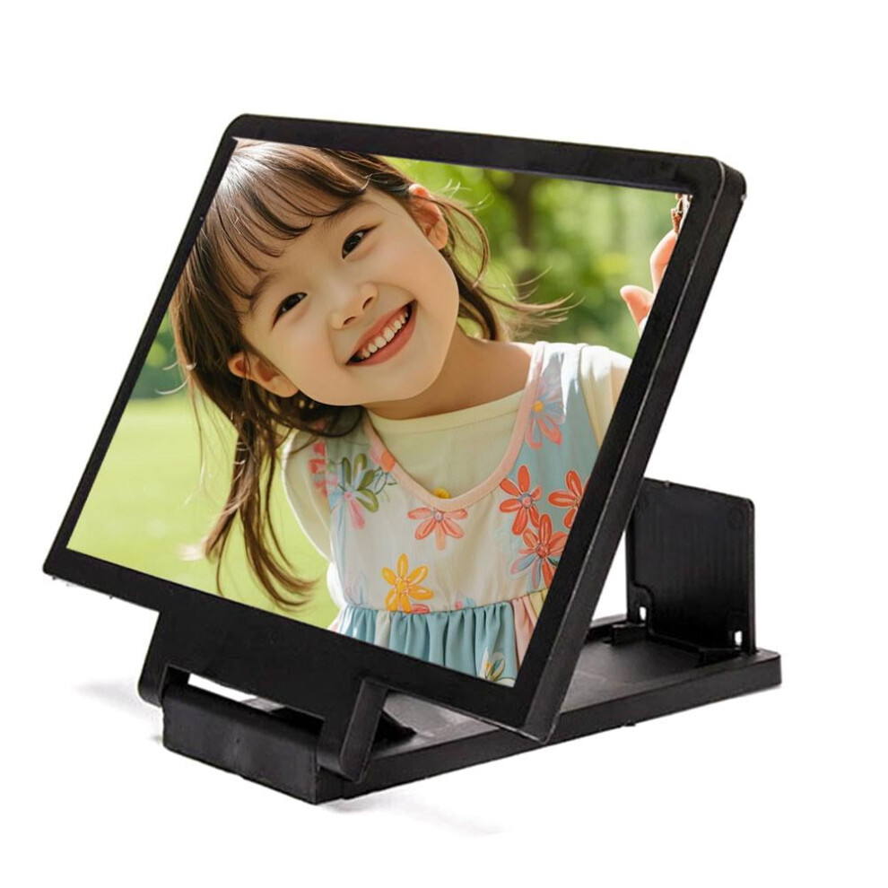 3D Hd Screen Magnifier With Foldable Stand For Movies, Videos & Gaming Â Portable Smartphone Amplifier, Compatible With Smartphones Black/White 9402001155344