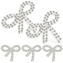 5-Pack Iron-On Cheerleader Patches with Rhinestones, Decorative Appliques for Clothes, Hats, and Accessories