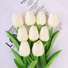 Mesterséges tulipán asztaldísz tejfehér