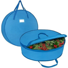 2-Pack 30" Wreath Storage Bags with Zipper & Handles – Portable, Hangable, Compatible with Artificial Garland & Christmas/Wedding Wreaths