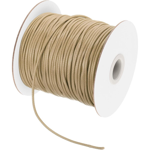 Gewachste Polyesterkordel, 2 mm  90 m, Khaki