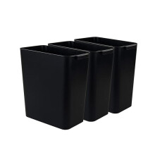 3-Pack Black 4.5 Gallon Trash Can Wastebasket, Garbage Container Bin