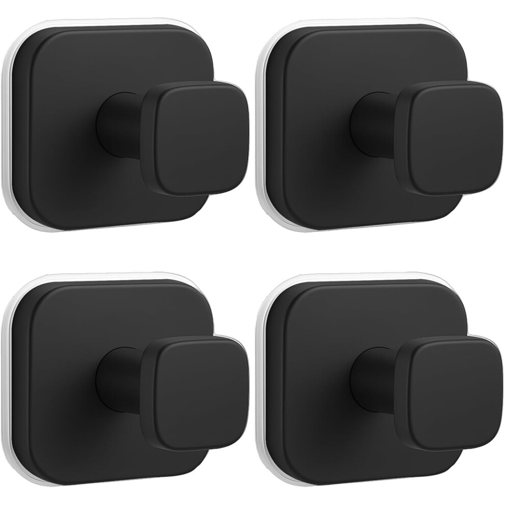 Ganchos De Ducha Multiuso, Reutilizables Con Ventosa, Impermeables Y Resistentes Al ÃXido, Para Baã±Os, Cocinas Y Dormitorios, Paquete De 4 (Negro) 9399596605531