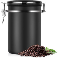 Kaffeedose aus Edelstahl, 1,5 l, mit Datumsanzeige