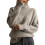 Pull en maille pour femme, manches longues, col rond oversize 1
