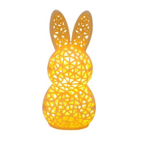 Easter Bunny Night Light, 4.9" Cute Hollow Rabbit Lamp for Easter Table Decor Spring Easter Light Indoor Bedroom Bathroom Home Decor(Yellow) 1
