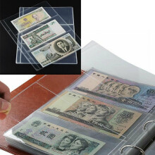 10Pcs Banknotes Album Page Paper Currency Collection Binder Sleeves