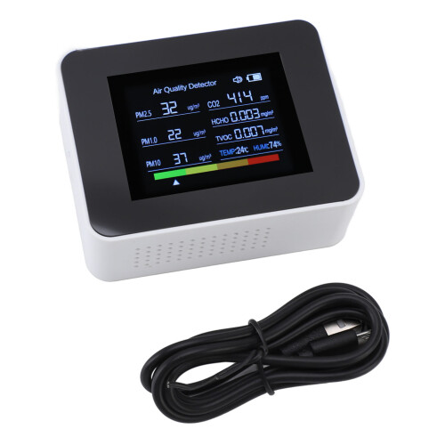 LCD επίδειξης αναδρομικά φωτισμένος ελεγκτής ρύπανσης εσωτερικού αέρα οργάνων
