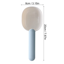 Cuillère doseuse bleue à long manche et clip