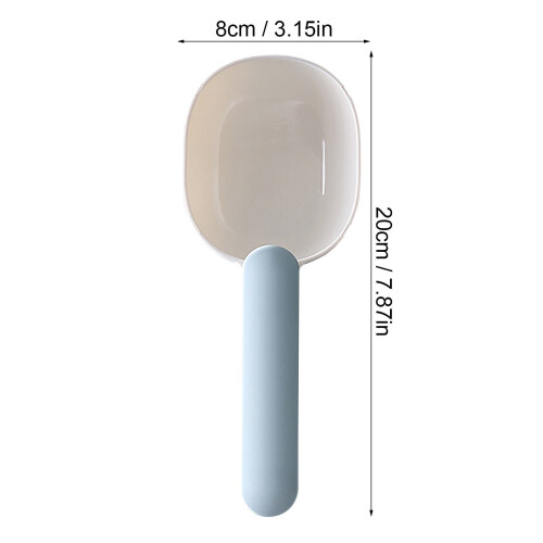 Cuillère doseuse bleue à long manche et clip
