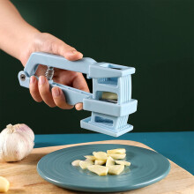 Stainless Steel Garlic Press Ginger Grater Kitchen Tool Manual Crusher and Peeler Non-Stick and Easy to Clean for Home Cooking and Food Preparation