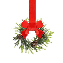 15 cm-es mini örökzöld masnis karácsonyi koszorúkészlet