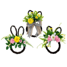 3Pcs Easter Wreaths for Front Door – Egg, Bunny & Spring Decor, Compatible with A1-Khaki