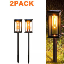 Solar tuinverlichting op prikpaal, 2 of 4 stuks, zwart.