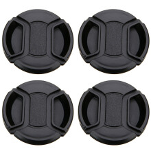 4 Pcs Snap Lens Cover Waterproof Camera Cap Keeper Clip Baby Girl Black