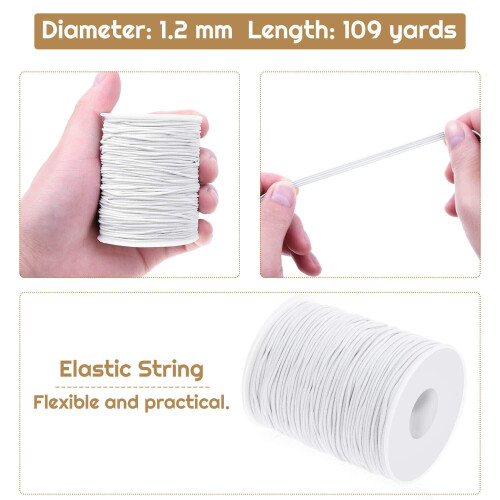 Elastisk stræksnor til smykkefremstilling, 1,2 mm x 109 yards 1