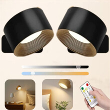 Nabíjateľné LED nástenné svietidlo Infinity s diaľkovým ovládaním a 360 osvetlením