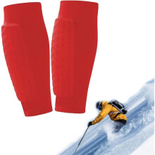 Skiløbsbensbeskyttere og sokker til børn, åndbare elastiske anti-kollisionsbeskyttere til skiløb og snowboarding, beskytter benbeskyttere (sort)
