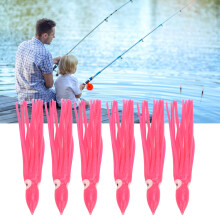10 pezzi di gonnelline morbide per calamaro, 18 cm / 7,1 pollici, esche rosa tenue
