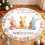 Runder Polyester-Teppich mit Hasenmuster, 61 cm (24 Zoll) 6