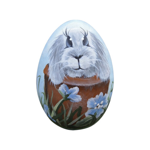 Hand-Painted Resin Easter Egg Ornament 1.6 x 2.4 in 1