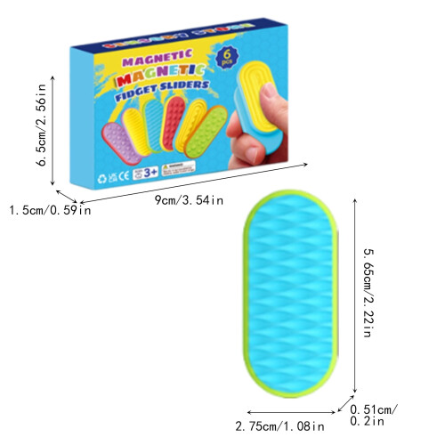 Silikone magnetisk slider fidget legetøj 6 stk. 1