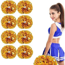 Plastic Cheerleading Poms, 8Pcs Super Cute Cheerleading pom poms Cheer Dance Pom Pom with Plastic Handle for Game, Sports, Aerobics