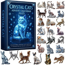 Calendrier de l'Avent Chat en Cristal 2025 – 24 cristaux optiques