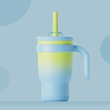 14oz tumbler med handtag, isolerad vattenflaska med sugrör och 2-i-1-lock, resemugg i rostfritt stål för sport, kontor, gym, kök