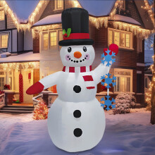 Bonhomme de neige gonflable de 1,20 m avec lumières LED – Décoration de jardin, ventilateur intégré, PVC imperméable, idéal pour Noël et le