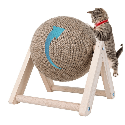 Cat scratching ball with wooden base 1PC