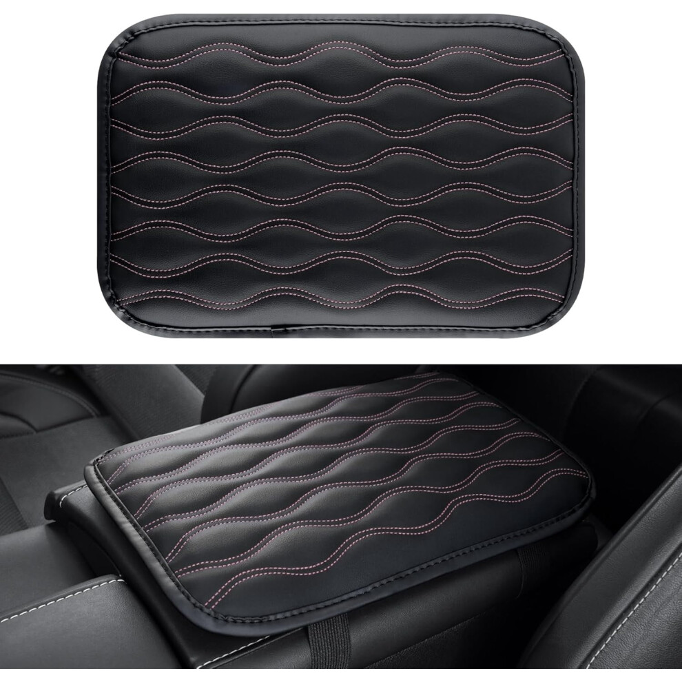 Universal Waterproof Auto Center Console Pad, Leather Armrest Cover Protector Compatible With Most Vehicles, Suvs & Trucks (-Line) Blue 9085618359581