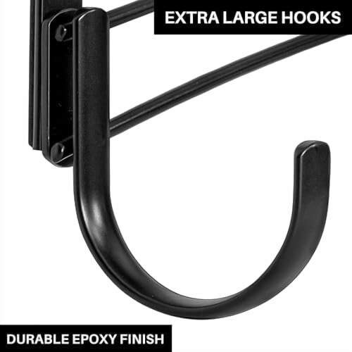 Over-Door Hook Rack Black 5-Hook Bathroom Bedroom 2