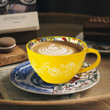 Grandes tasses à café en céramique avec anses – Tasses géantes pour soupes et lattes, couleurs vives, cadeau de pendaison de