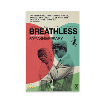 Classic Breathless Movie Poster – Cool Room Aesthetic Wall Art, Home Decor Gift, Canvas Print for Living Room & Bedroom (Compatible with standard