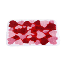 Tapis de bain Saint-Valentin 60 x 90 cm, en forme de cœur, doux et absorbant, antidérapant et lavable – Idéal pour la Saint-Valentin et les